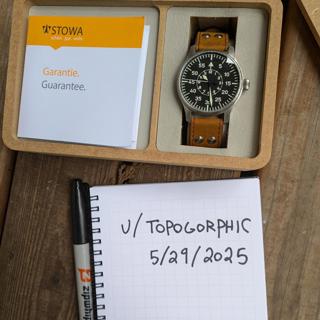 Stowa Flieger Classic 40 Baumuster B - handwound, no logo, box and papers, 2023
