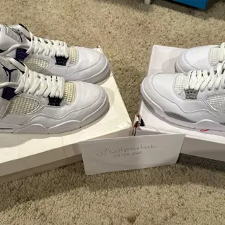 size 10.5 Jordan 4 Metallic Purple and DS size 11 Jordan 4 Oreo