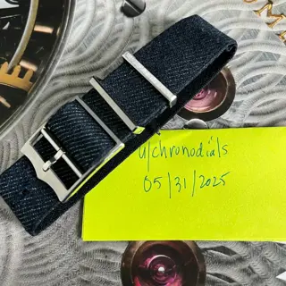22mm Authentic Tudor NATO Strap - Blue Denim