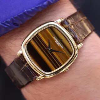 Vacheron Constantin Tank 18K YG Ref. 33024 | Tiger Eye Stone Dial | Box and Paper