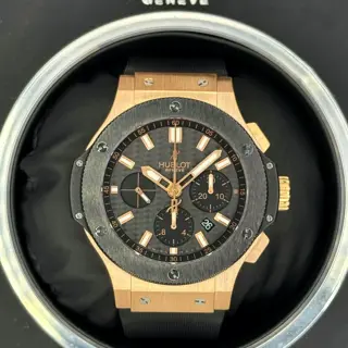 2011 Hublot Big Bang Chronograph 44mm 301.PM.1780.RX Rose Gold Black Dial - $11,400