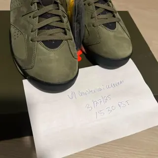 Jordan 6 Travis Scott Olive DS size 10