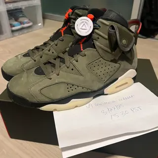Jordan 6 Travis Scott Olive DS size 10