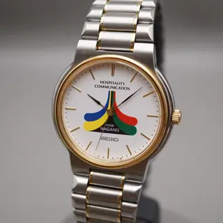 Vintage 1998 Seiko 5P31-6A50 Nagano Olympics Hospitality Two Tone Quartz Watch - $150