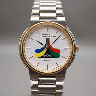 Vintage 1998 Seiko 5P31-6A50 Nagano Olympics Hospitality Two Tone Quartz Watch - $150