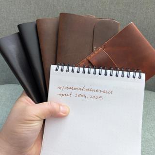 Leather Pocket Covers with Sleeve, Horween Two-Pen Sleeve