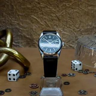 Rolex Datejust 16014 Black dial on Rolex Leather $4775