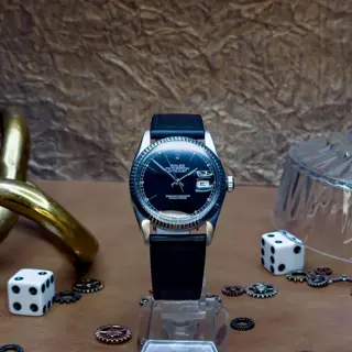Rolex Datejust 16014 Black dial on Rolex Leather $4775