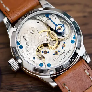40 mm Elgin conversion from 1903, flawless porcelain-enamel dial