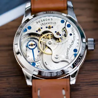40 mm Elgin conversion from 1903, flawless porcelain-enamel dial
