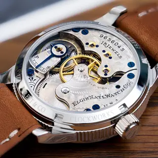 40 mm Elgin conversion from 1903, flawless porcelain-enamel dial
