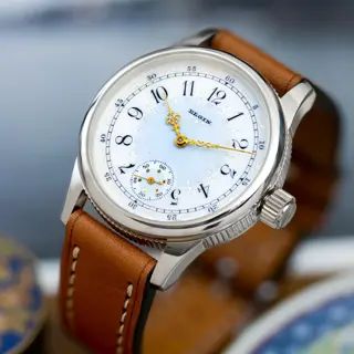 40 mm Elgin conversion from 1903, flawless porcelain-enamel dial