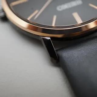 New Seiko Selection SCXP078 Gold Feather Reissue Black Rose Gold Quartz Watch - $190