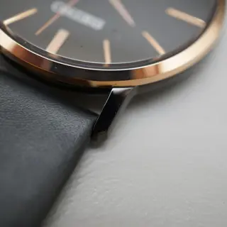 New Seiko Selection SCXP078 Gold Feather Reissue Black Rose Gold Quartz Watch - $190