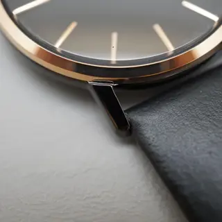 New Seiko Selection SCXP078 Gold Feather Reissue Black Rose Gold Quartz Watch - $190