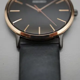 New Seiko Selection SCXP078 Gold Feather Reissue Black Rose Gold Quartz Watch - $190