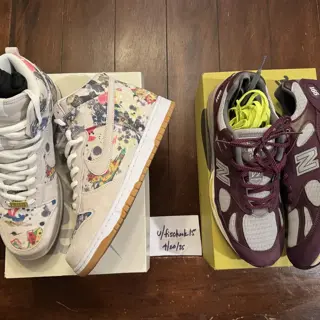 SB Dunk High Supreme Rammellzee size 12, New Balance 991v2 Patta Pickled Beet size 11.5