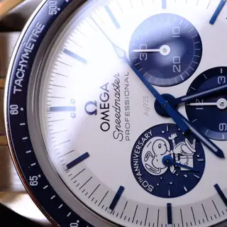 Omega Speedmaster Silver Snoopy Award 50th Anniversary FULL Set on Bracelet Ref 310.32.42.50.02.001