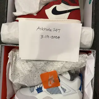 ds size 10 Jordan 1 lost and found $350 shipped.  ds size 10 Jordan 4 military blue $230 shipped.  Meet 1/2 way for invoice.
