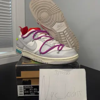 Nike dunk low off white lot 45 Sz 9 used og all $240 price reduction