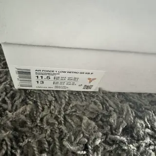 size 11.5-12 all DS. Size 12 Jordan 5 Off-white: $525, size 12 Nike SB Dunk Tightbooth: $260, size 11.5 AF1 Kobe Bryant Lakers Away (numbered): $300