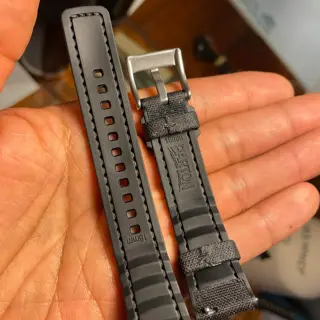 BARTON silicone/canvas stitched watch strap