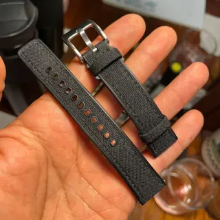BARTON silicone/canvas stitched watch strap