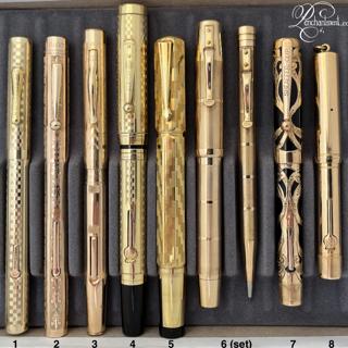 VINTAGE • Gold-Filled Gems from the 1910s-30s (Superflex-Wet Noodle): Conklin, Redipoint, Signet All Metal Pens | Waterman 0552 Gothic Overlay | Europa Safety Octagonal Overlay | Button-Filler Overlay Set in Box | Sheaffer Scroll Overlay | Waterman 0552 1/2V Plain Overlay •