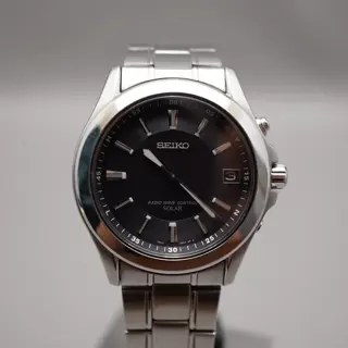 Seiko 7B22-0AY0 Dark Grey Dial Radio Wave Solar Quartz Watch JDM - $95