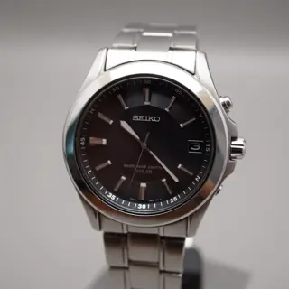 Seiko 7B22-0AY0 Dark Grey Dial Radio Wave Solar Quartz Watch JDM - $95