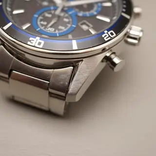 Citizen Alterna VO10-6741F Black Blue Chronograph Eco-Drive Solar Quartz Watch - $95