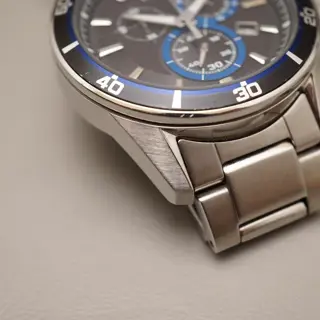 Citizen Alterna VO10-6741F Black Blue Chronograph Eco-Drive Solar Quartz Watch - $95