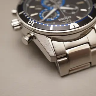 Citizen Alterna VO10-6741F Black Blue Chronograph Eco-Drive Solar Quartz Watch - $95