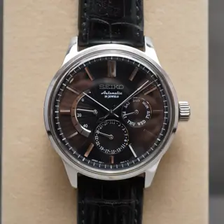 Seiko SARC017 6R21 Black Dial Power Reserve Day-Date JDM Automatic Watch - $595