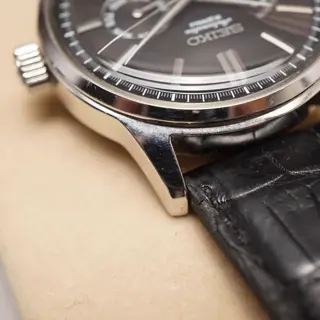 Seiko SARC017 6R21 Black Dial Power Reserve Day-Date JDM Automatic Watch - $595