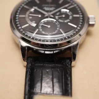 Seiko SARC017 6R21 Black Dial Power Reserve Day-Date JDM Automatic Watch - $595