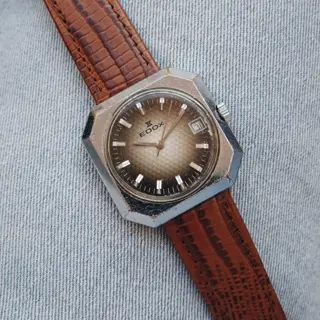 1970s Edox “Carbon Fibre Fumé” Cal. AS 1950/51 | $65