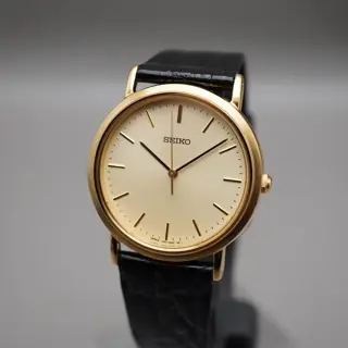 Vintage 2004 Seiko 7N01-0BH0 Gold Tone Classic Quartz Watch Original Condition - $120
