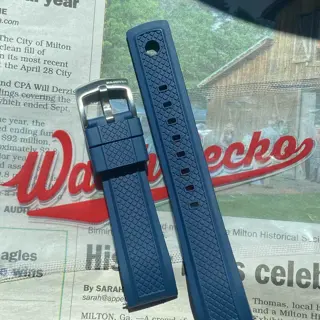 Like New ZULUDIVER 20mm Navy Blue FKM Rubber Strap, $30