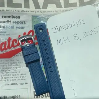 Like New ZULUDIVER 20mm Navy Blue FKM Rubber Strap, $30