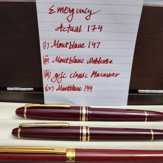 sailor kop, gvfc classic, parker falcon, opus omar, pelikan m600, Montblanc bordeaux 144 ,Montblanc nobelese, aurora leather case, sheafer vfm coffee, caran d ache various ivanhoe
