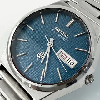 Seiko King Quartz 4823-8050 Textured Blue Dial