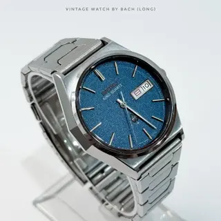 Seiko King Quartz 4823-8050 Textured Blue Dial