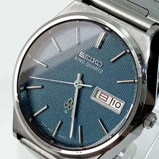 Seiko King Quartz 4823-8050 Textured Blue Dial