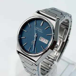 Seiko King Quartz 4823-8050 Textured Blue Dial