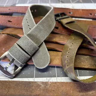 20mm Handmade Single Pass Straps Military Canvas Camo
