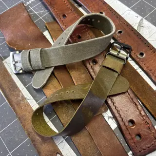20mm Handmade Single Pass Straps Military Canvas Camo