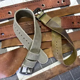20mm Handmade Single Pass Straps Military Canvas Camo