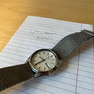 Seiko SNXF05 - Graph Paper - and Linen Melange Perlon Strap bonus [Excellent condition | $120 shipped CONUS]