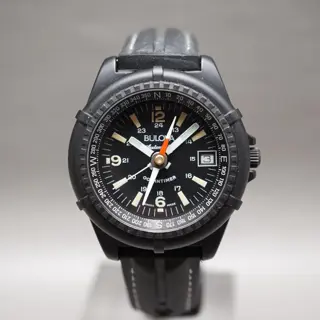 Vintage 1980s Bulova 11809 Ocean Timer Black Compass Swiss Automatic Watch - $395
